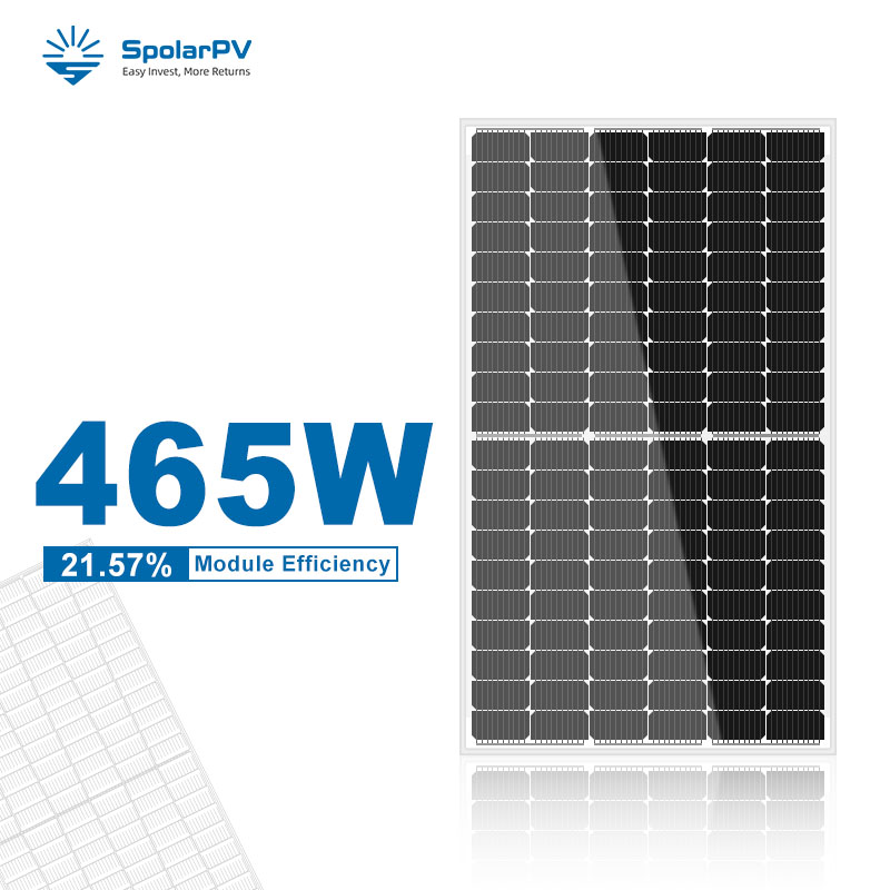 Panneau solaire haute efficacité SPV465-PM10-120BD 445 ~ 465w