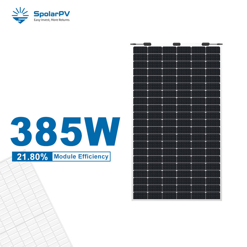 385w flexible solar panel for low-load rooftop carport