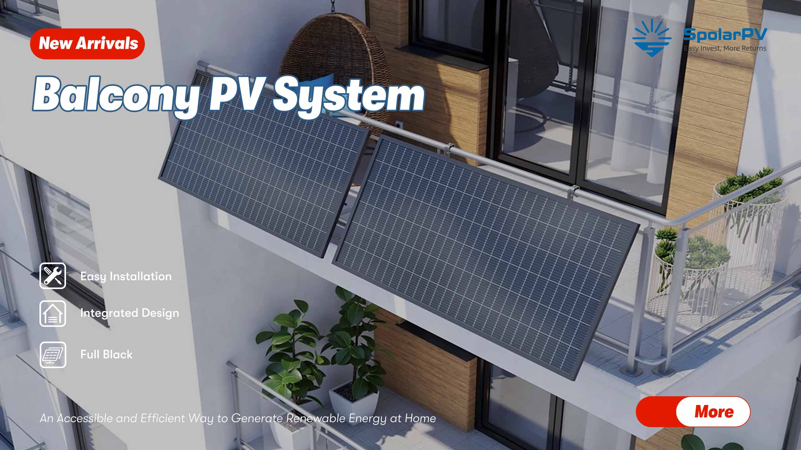 système photovoltaïque pour balcon spolarpv